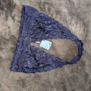 Free People Lace Bralette in Navy